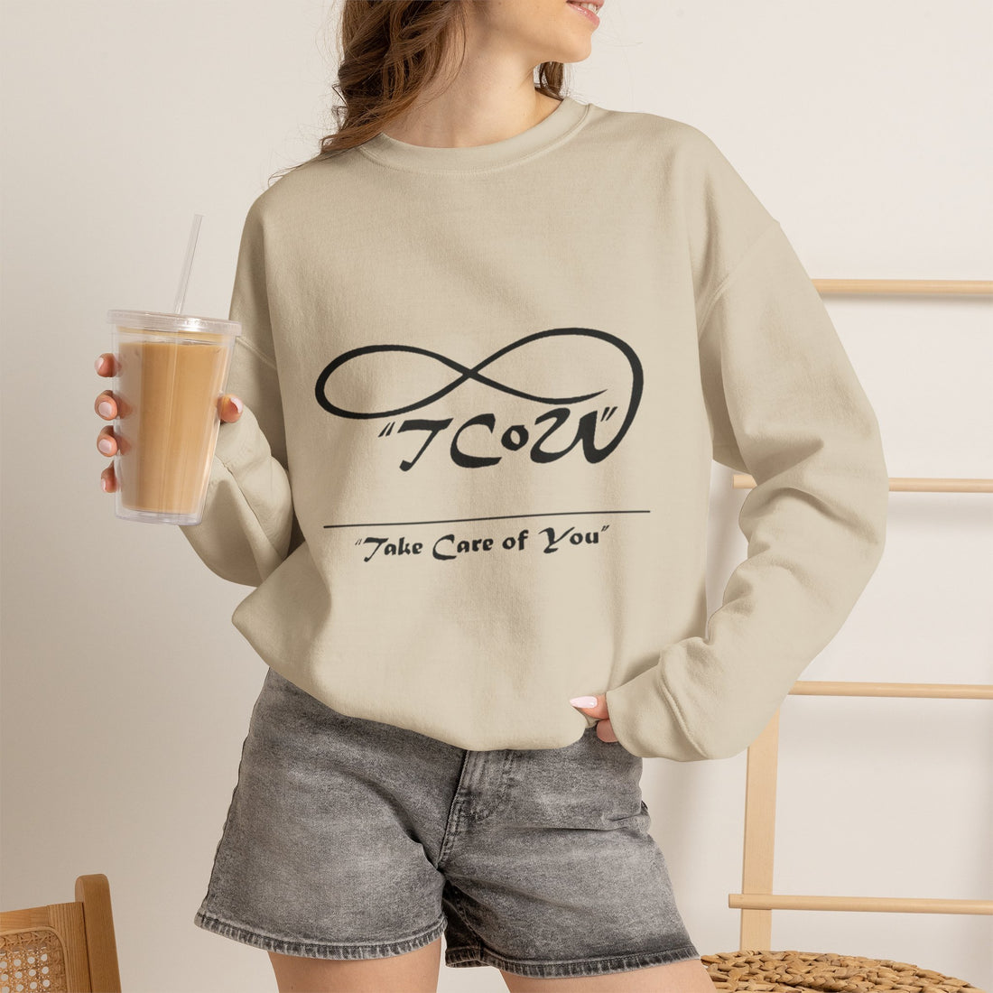 Sweatshirt - Crewneck - "Take Care of You" logo and celebrate you back printed sweatshirt