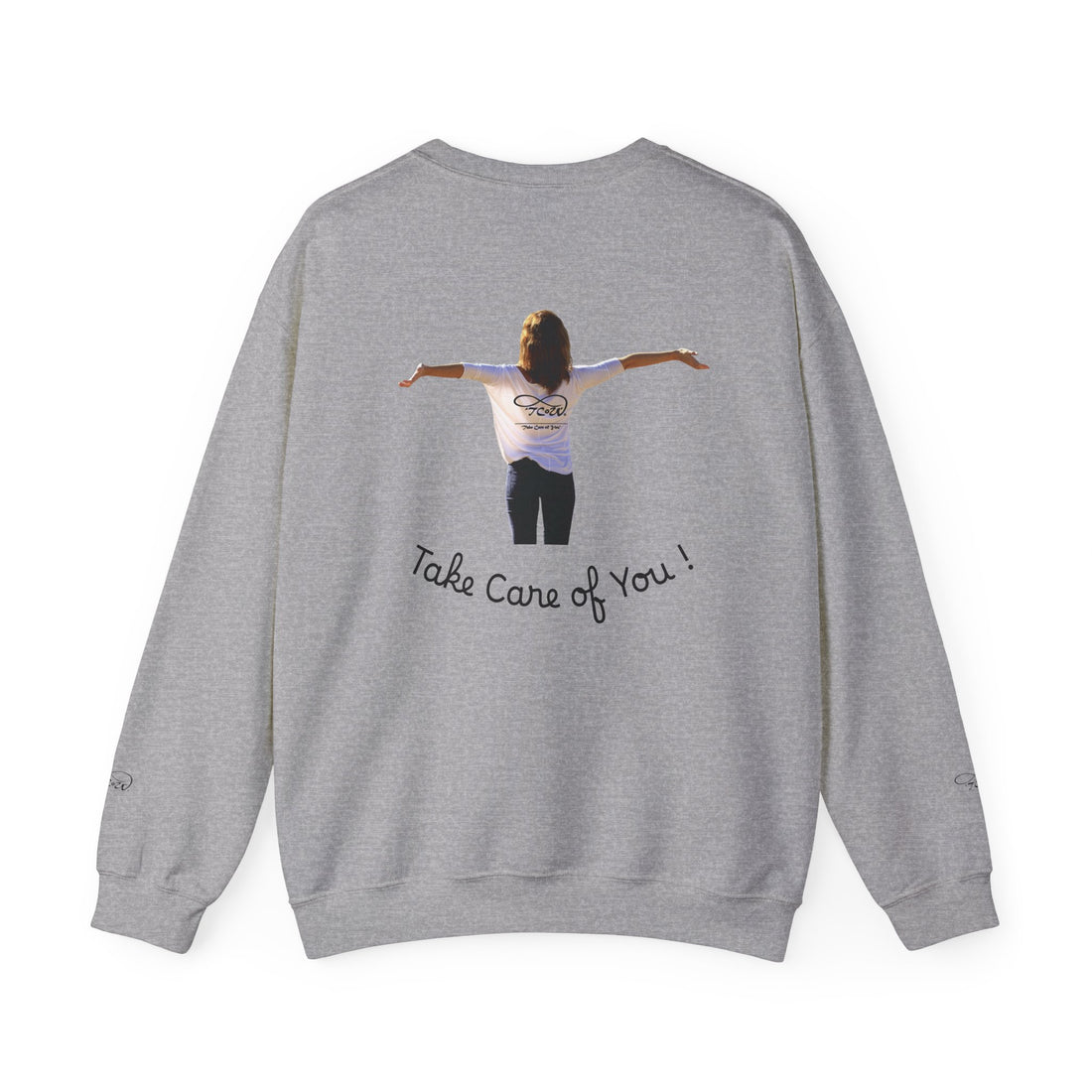 Sweatshirt - Crewneck - "Take Care of You" logo and celebrate you back printed sweatshirt