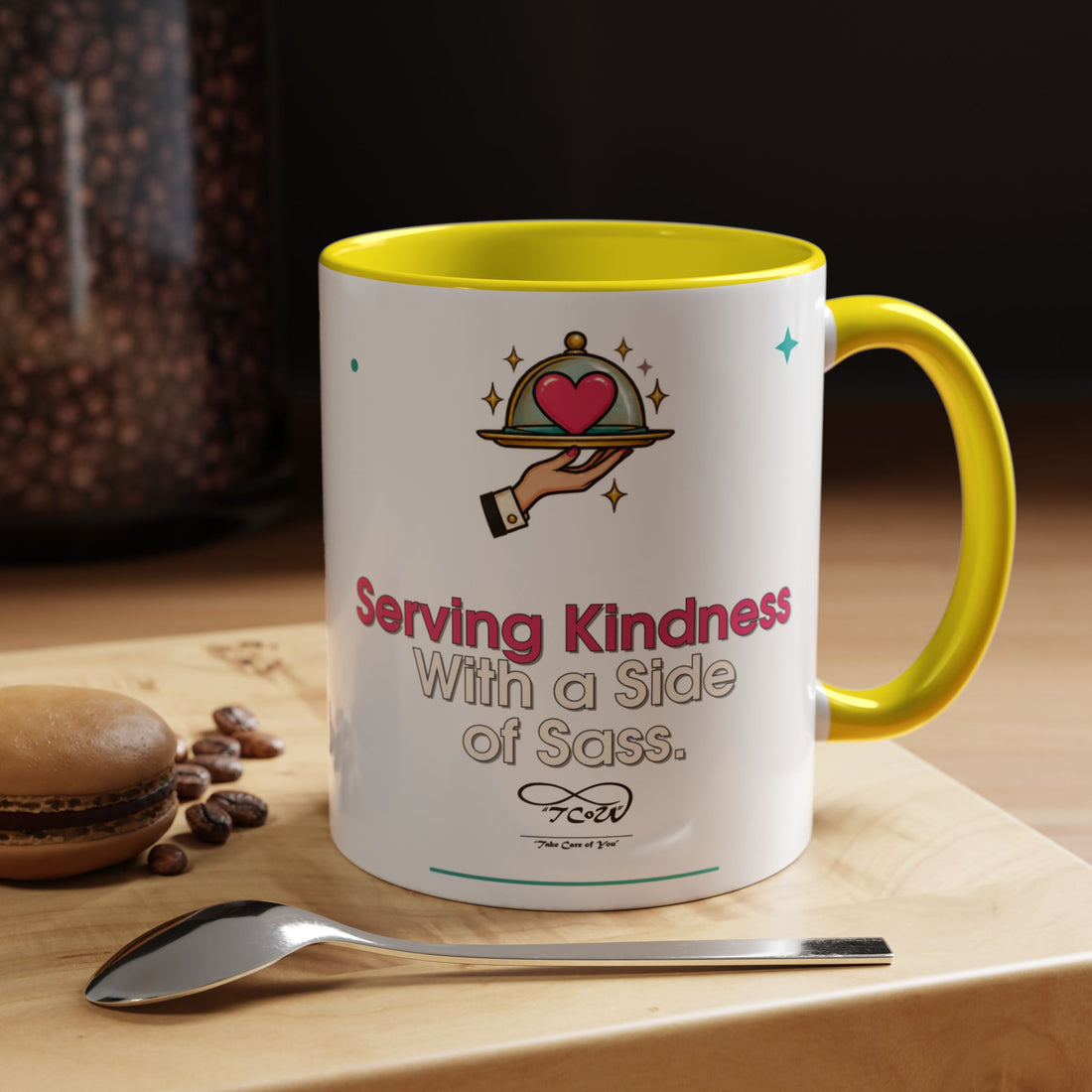 TCoU "Kindness" Coffee Mug — "Serving Kindness with a Side of Sass" Accent Mug