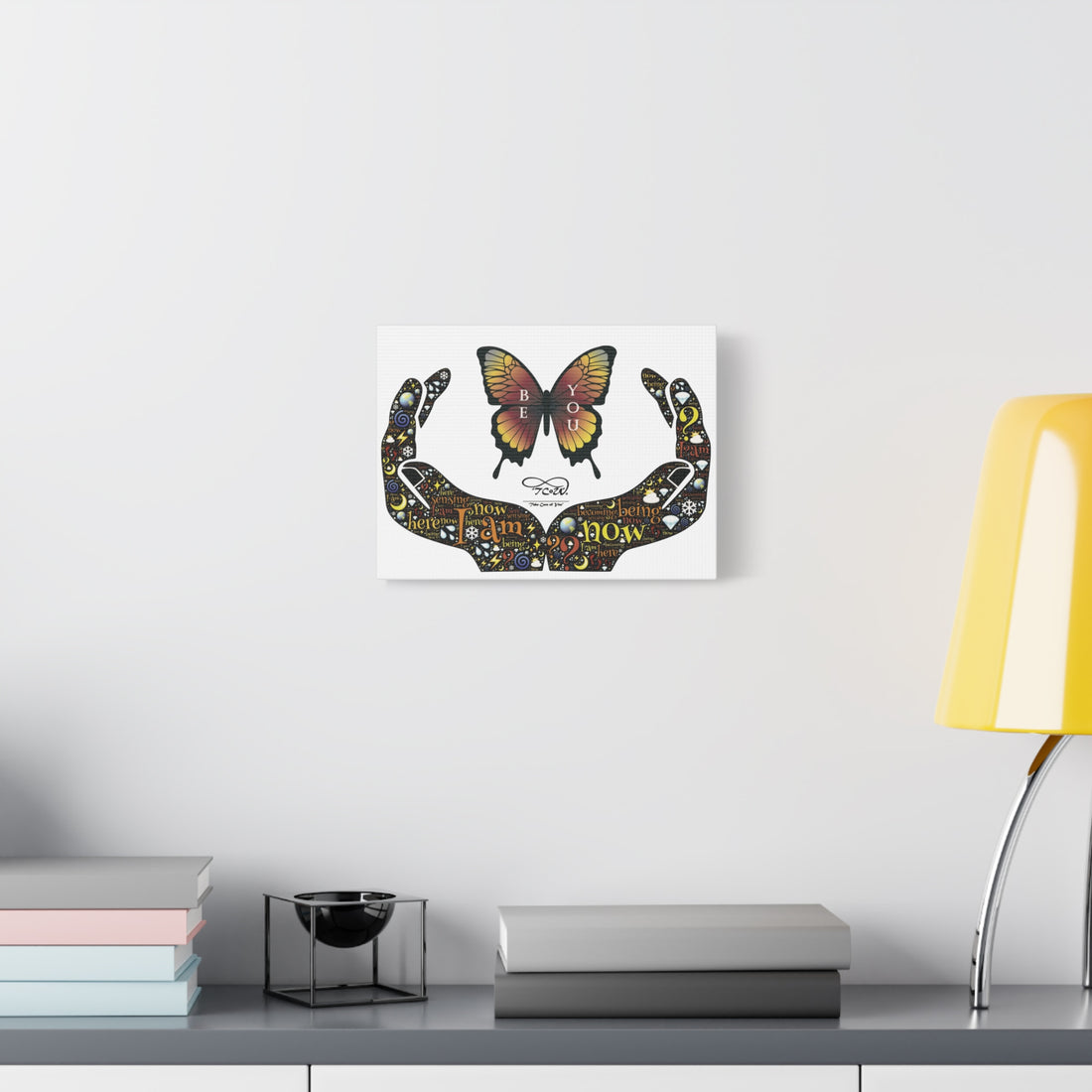 'Be You' -- Butterfly Hands Inspirational Wall Art--Matte Stretched Canvas