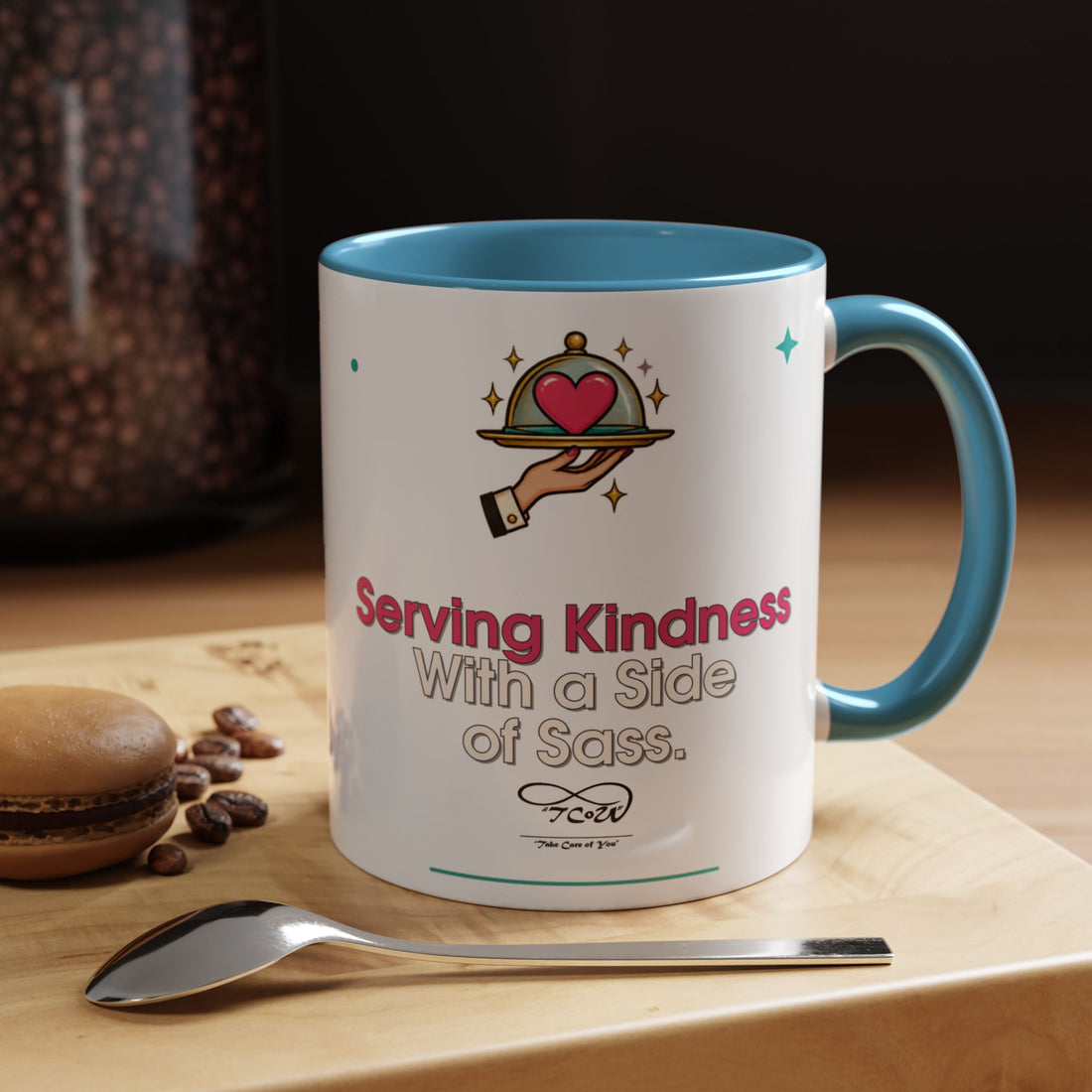 TCoU "Kindness" Coffee Mug — "Serving Kindness with a Side of Sass" Accent Mug