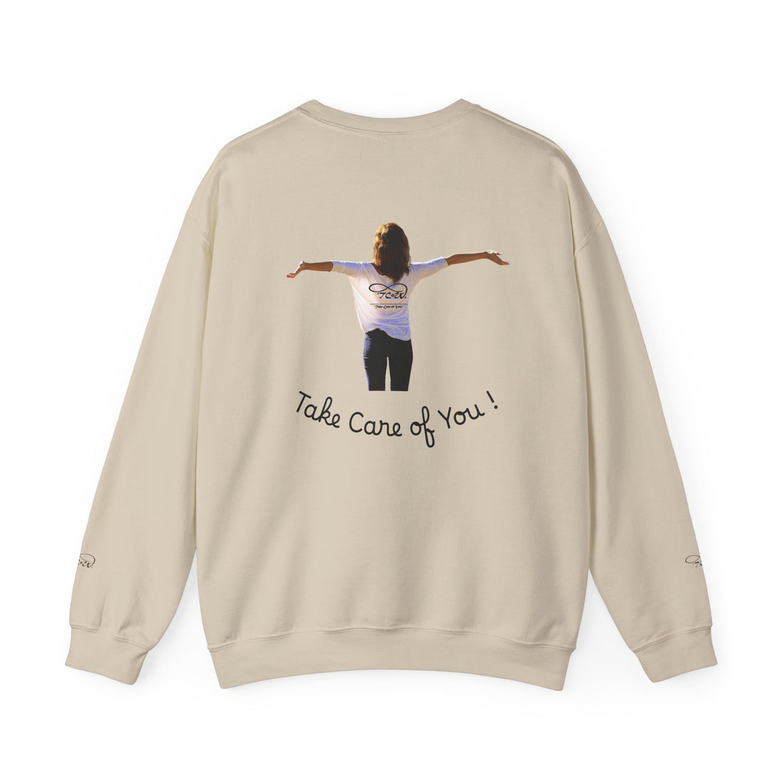 Sweatshirt - Crewneck - "Take Care of You" logo and celebrate you back printed sweatshirt