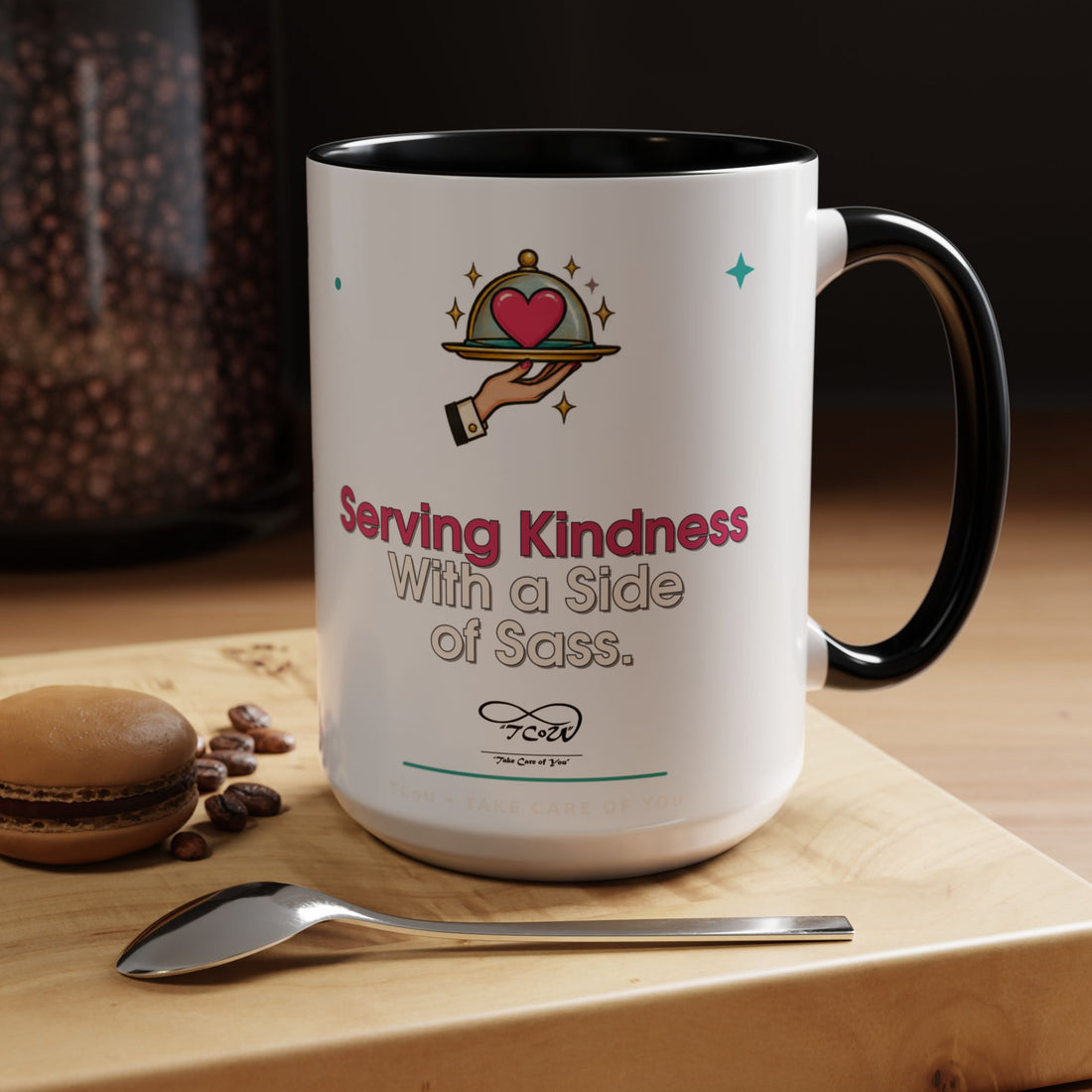 TCoU "Kindness" Coffee Mug — "Serving Kindness with a Side of Sass" Accent Mug