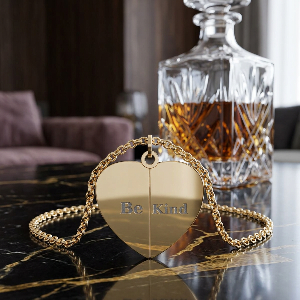 Necklace - Premium Jewelry: Hidden Message Heart Necklace (Engraving)