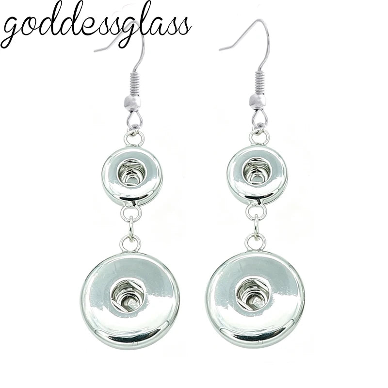 Snap Button Jewelry - Eardrop earrings. Simple style. 12mm/18mm snap earring fit 12mm/18mm snap jewelry-warning-verify snap button sizes.