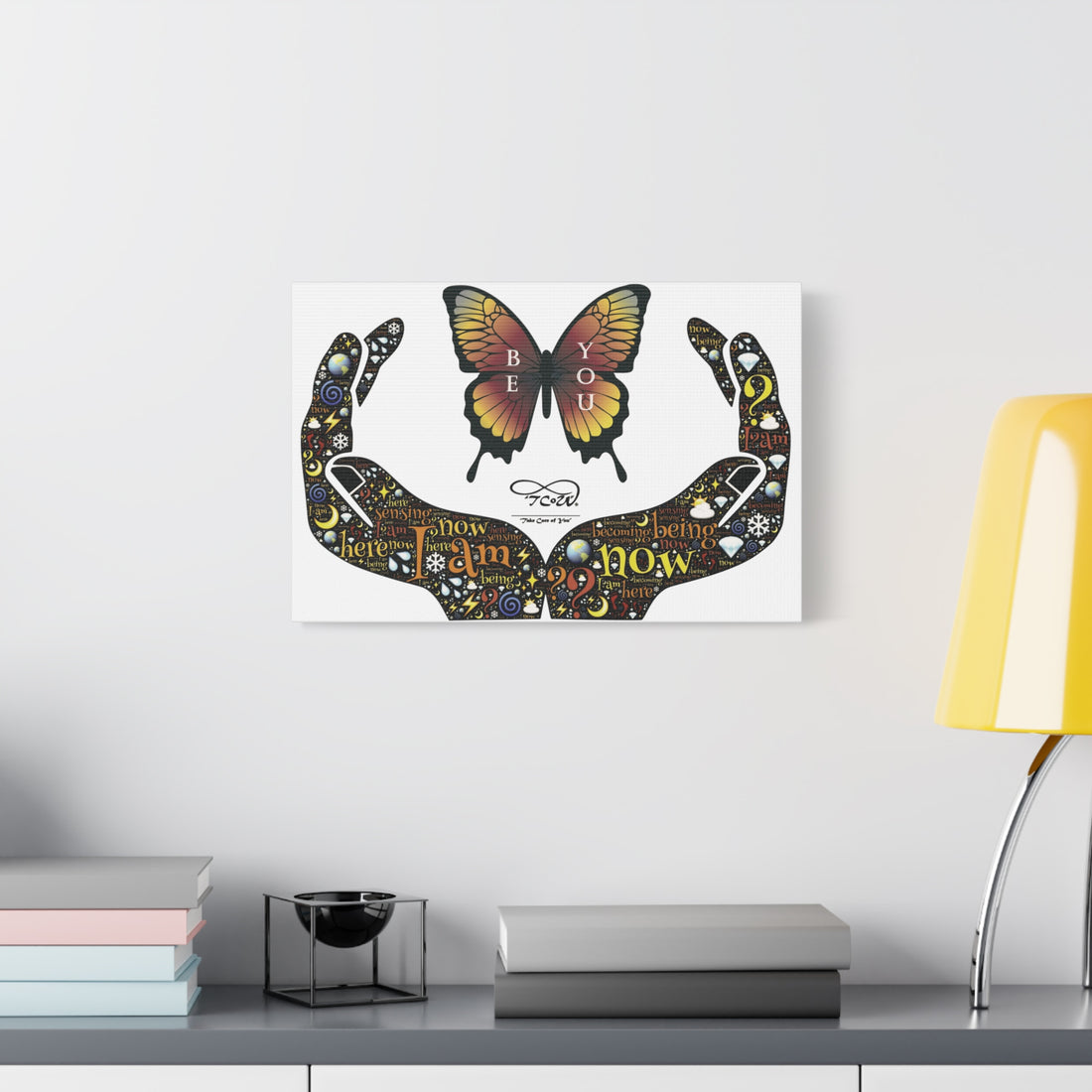 'Be You' -- Butterfly Hands Inspirational Wall Art--Matte Stretched Canvas