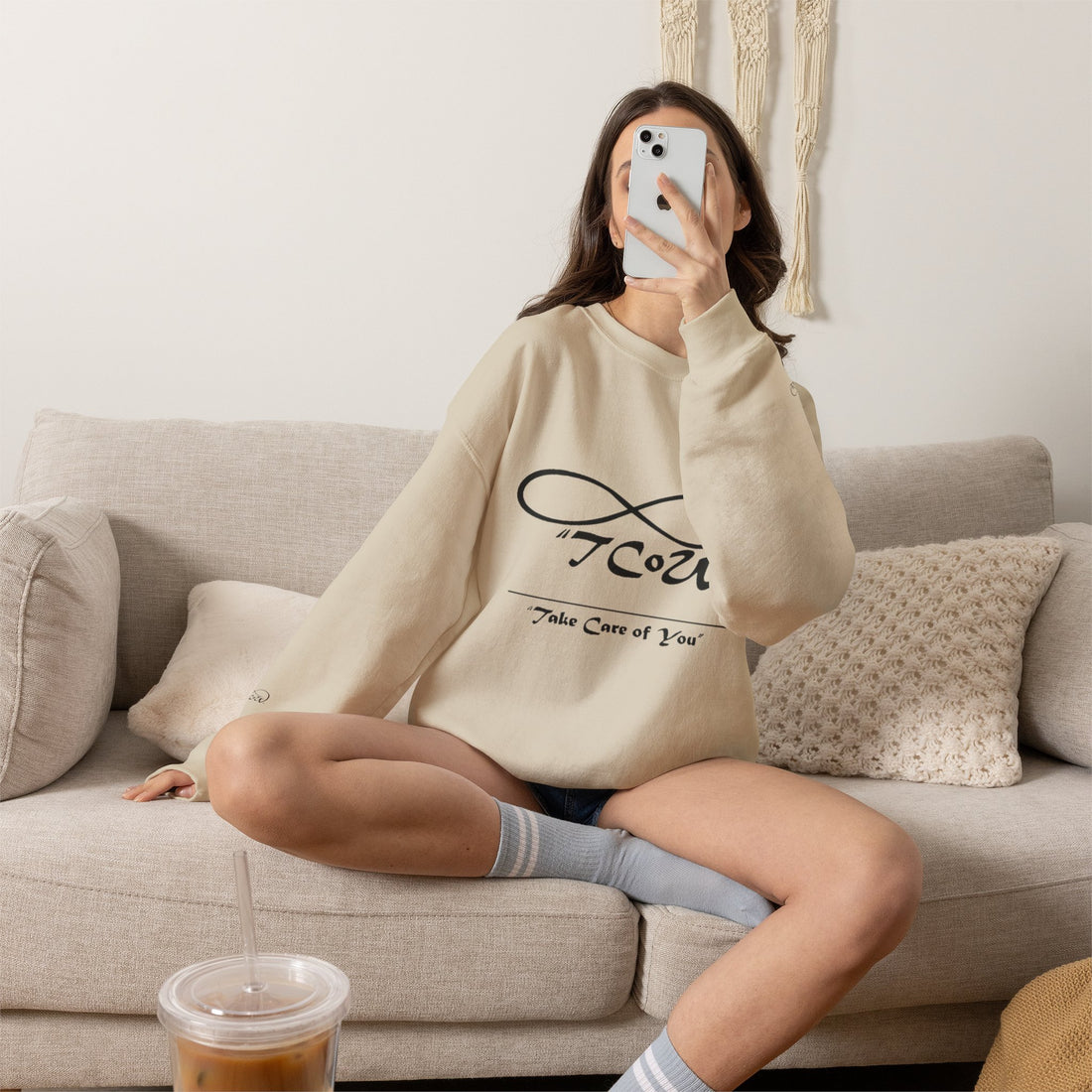 Sweatshirt - Crewneck - "Take Care of You" logo and celebrate you back printed sweatshirt