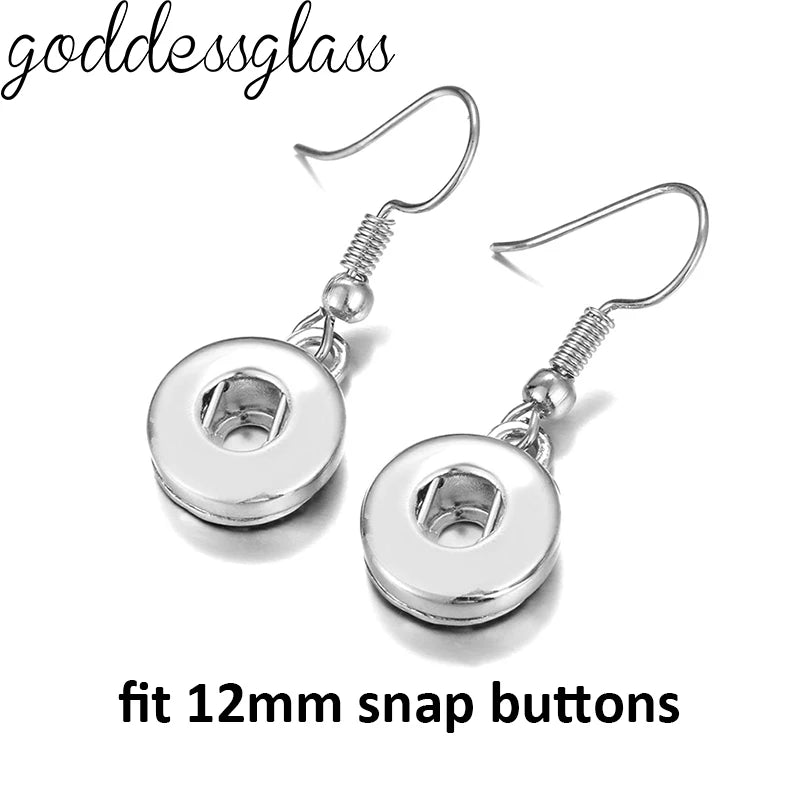 Snap Button Jewelry - Eardrop earrings. Simple style. 12mm/18mm snap earring fit 12mm/18mm snap jewelry-warning-verify snap button sizes.
