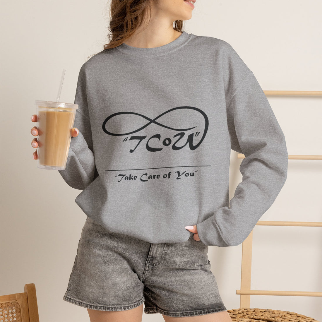 Sweatshirt - Crewneck - "Take Care of You" logo and celebrate you back printed sweatshirt
