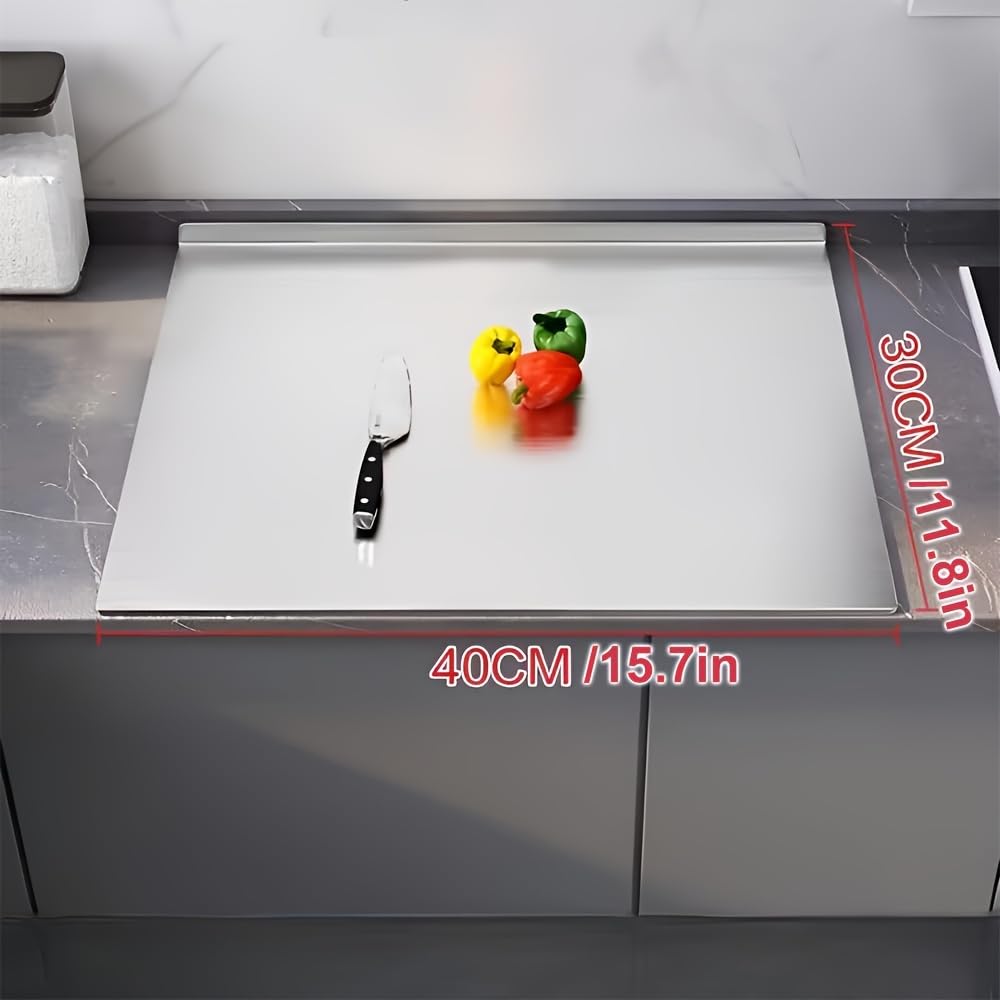 Cutting Board for Kitchen, Food Grade Stainless Steel Cutting Board with Lip, Metal Chopping Board for Meat, Fruits, Vegetables, Bread, and Baking (60 x 40cm/23.6 x 15.7 in),TCoU Recommendations from Amazon Products
