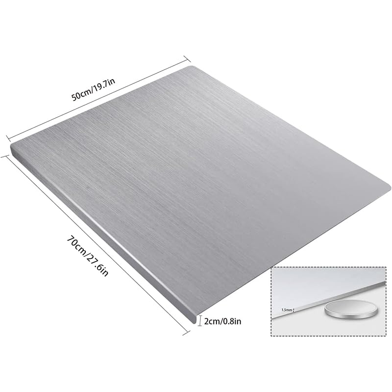 Cutting Board for Kitchen, Food Grade Stainless Steel Cutting Board with Lip, Metal Chopping Board for Meat, Fruits, Vegetables, Bread, and Baking (60 x 40cm/23.6 x 15.7 in),TCoU Recommendations from Amazon Products