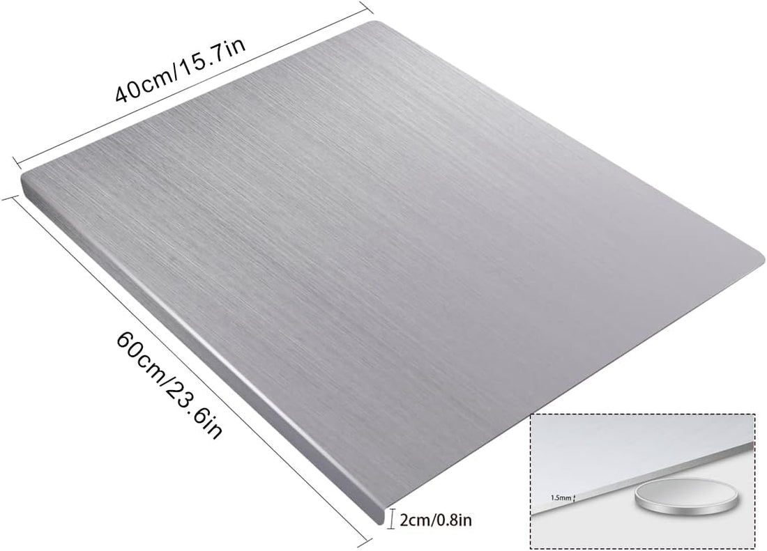 Cutting Board for Kitchen, Food Grade Stainless Steel Cutting Board with Lip, Metal Chopping Board for Meat, Fruits, Vegetables, Bread, and Baking (60 x 40cm/23.6 x 15.7 in),TCoU Recommendations from Amazon Products