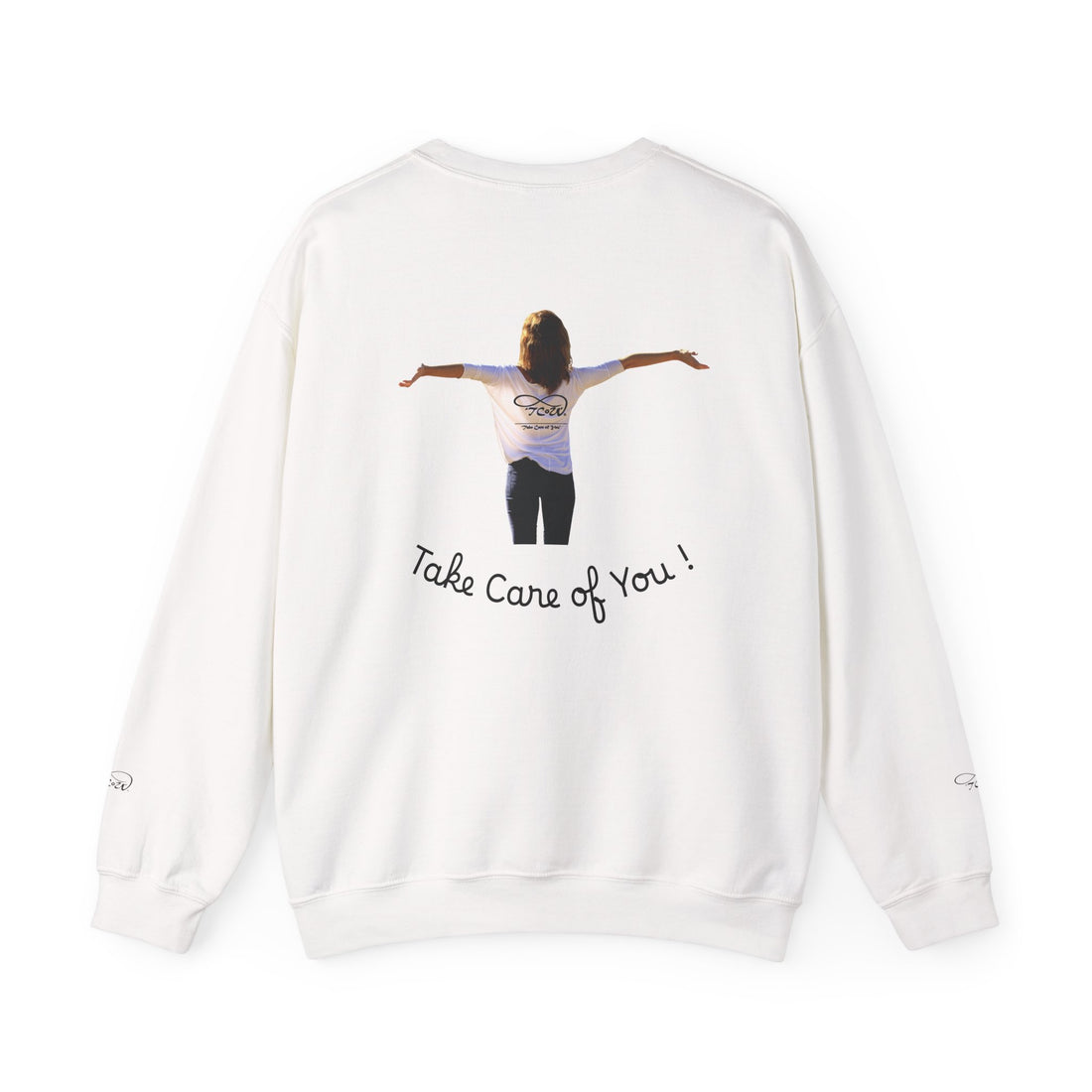 Sweatshirt - Crewneck - "Take Care of You" logo and celebrate you back printed sweatshirt