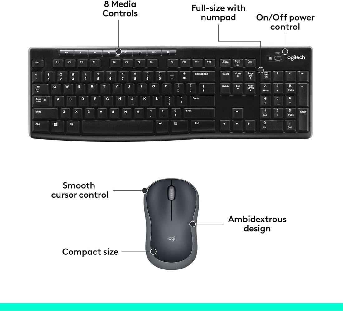 XX-Shop Amazon Products-TCoU affiliate--Logitech MK270 Full Size Wireless Keyboard and Mouse Combo - Black