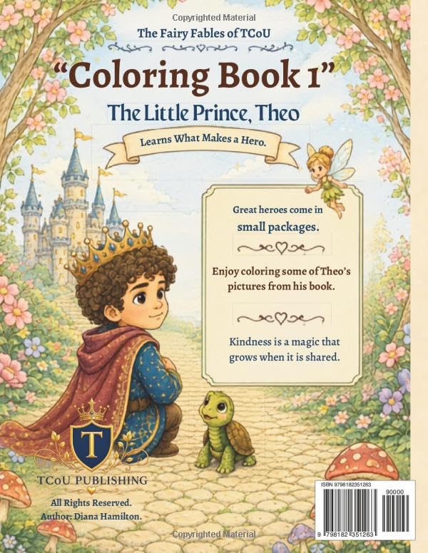The Little Prince, Theo--Coloring book 1: Coloring book 1 ("The Fairy Fables of TCoU -- Coloring Book Series")