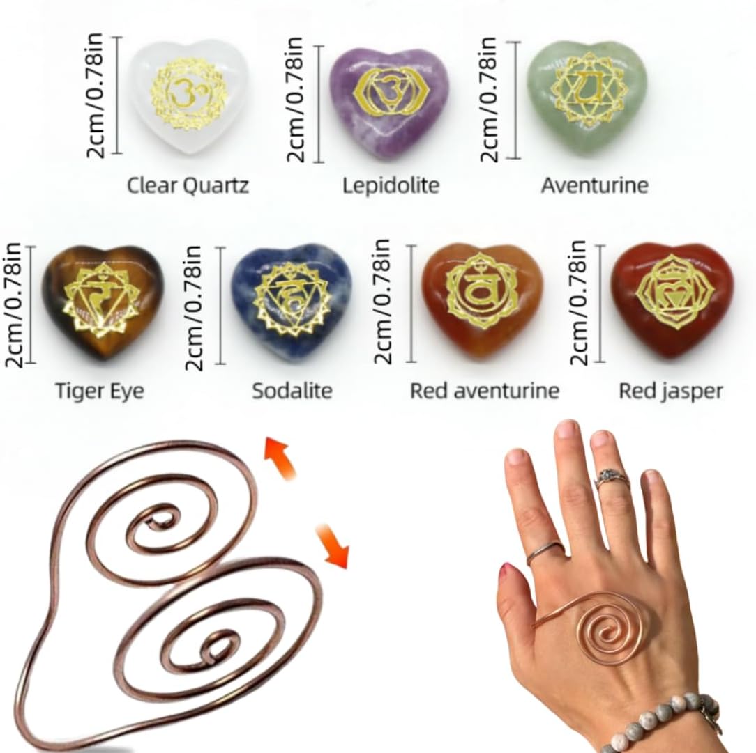 Copper Energy Spiral Hand Rings, Reiki Palm Ring, Copper Palm Ring Reiki Spiral Hand Rings for Meditation & Energy Healing for Crystal Work Mother’s Day Present, TCoU Recommendations from Amazon Products