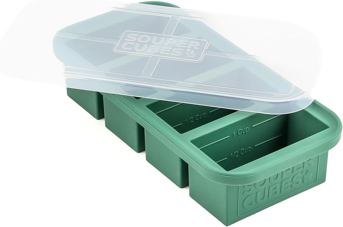 x-Amazon Best Finds - Kitchen -- Souper Cubes 1 Cup Silicone Freezer Molds with Lids, Aqua, 2-Pack