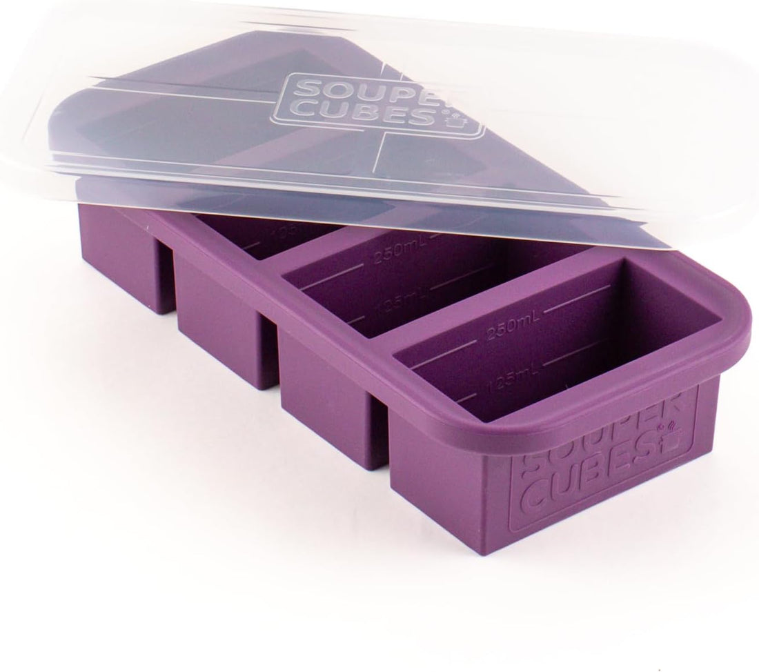 x-Amazon Best Finds - Kitchen -- Souper Cubes 1 Cup Silicone Freezer Molds with Lids, Aqua, 2-Pack