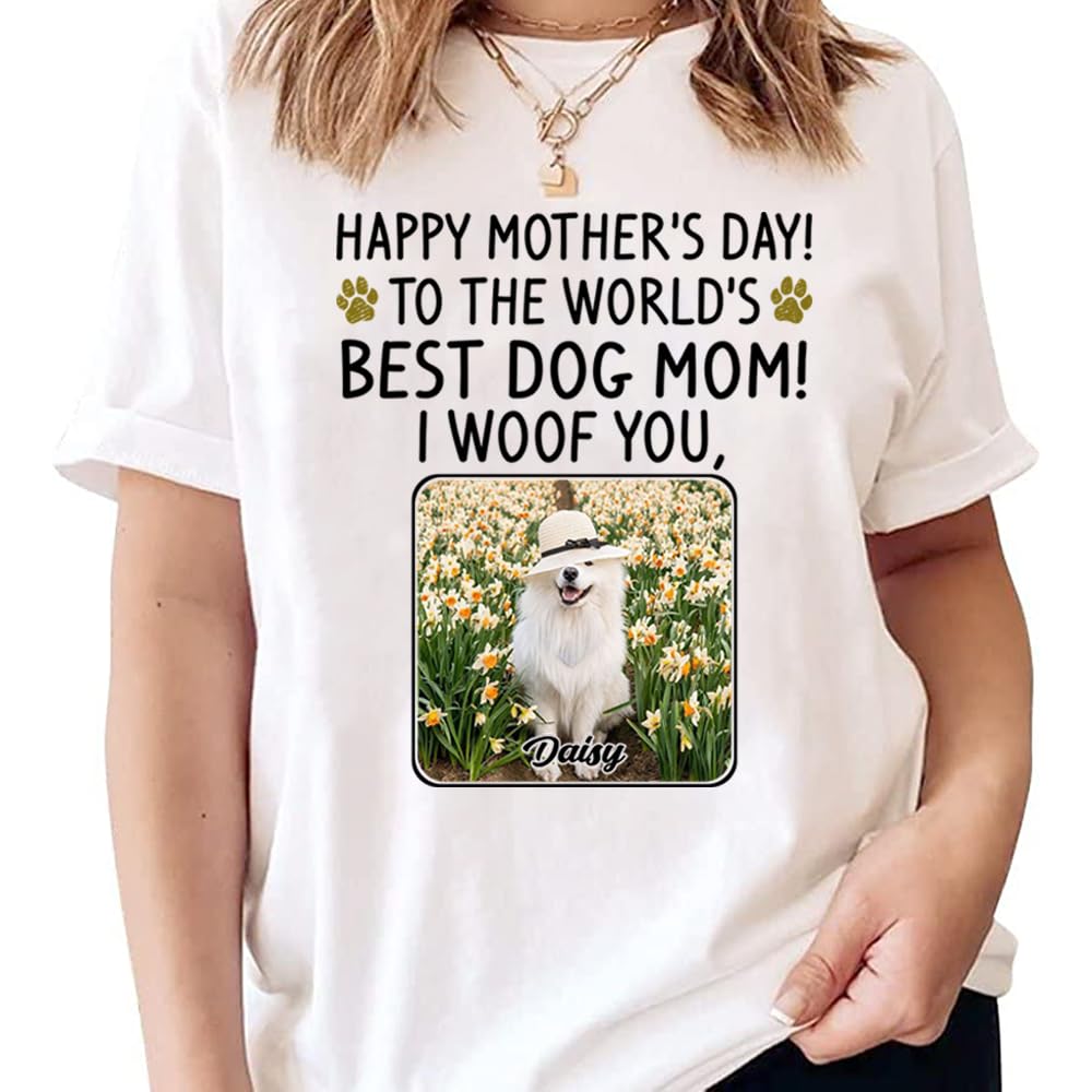 Personalized -- Dog Mom T-Shirt -- Gift Mother's Day, Custom Dog Mom Shirt, Gift for Mom, Grandma, Birthday, Mother's Day, Christmas, TCoU Recommendations from Amazon Products