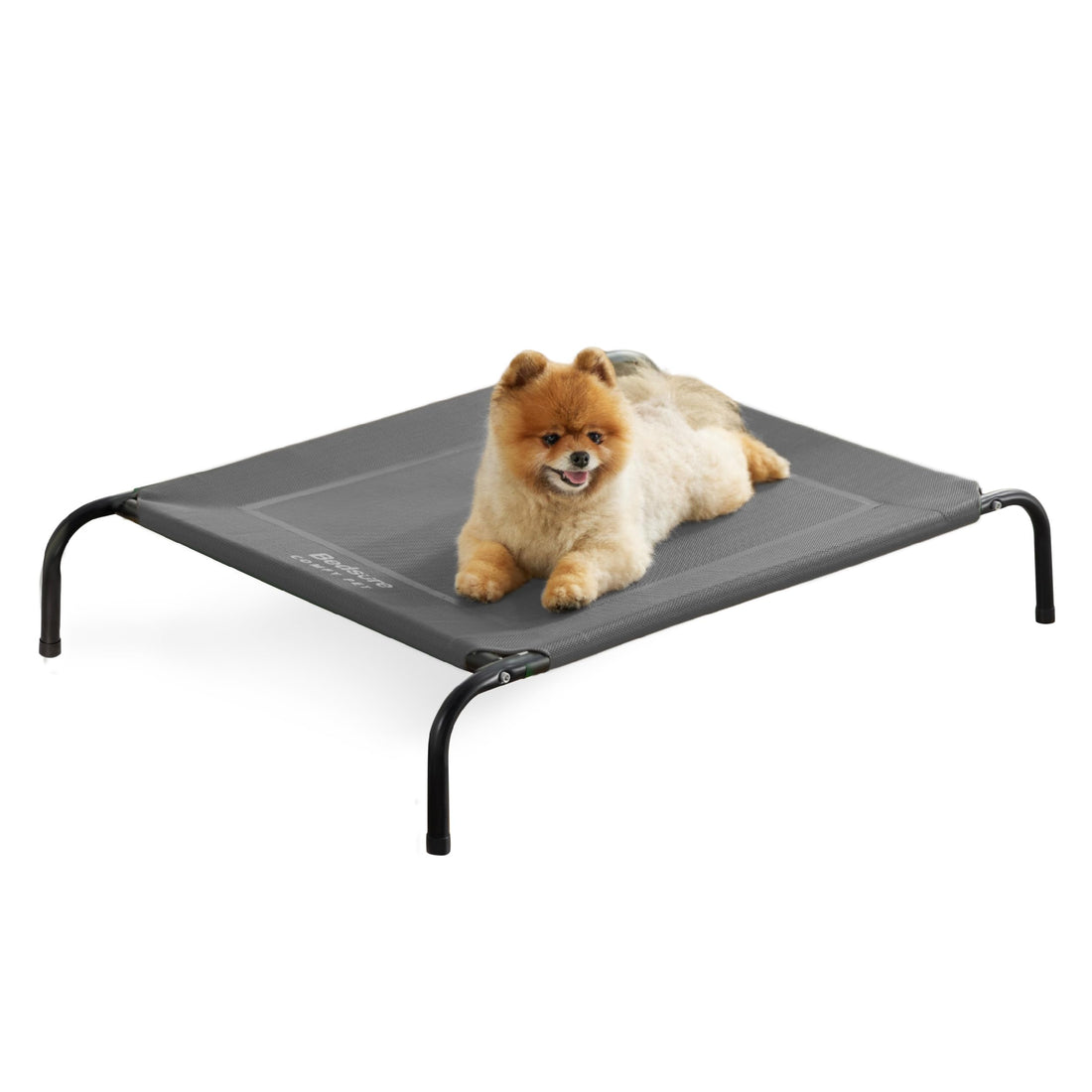 Bedsure Outdoor Elevated Dog Bed Large Sized Dog, Portable Indoor & Outdoor Cooling Raised Cot Pet Hammock Bed with Skid-Resistant Feet, Frame with Breathable Mesh, Grey, 49 inches