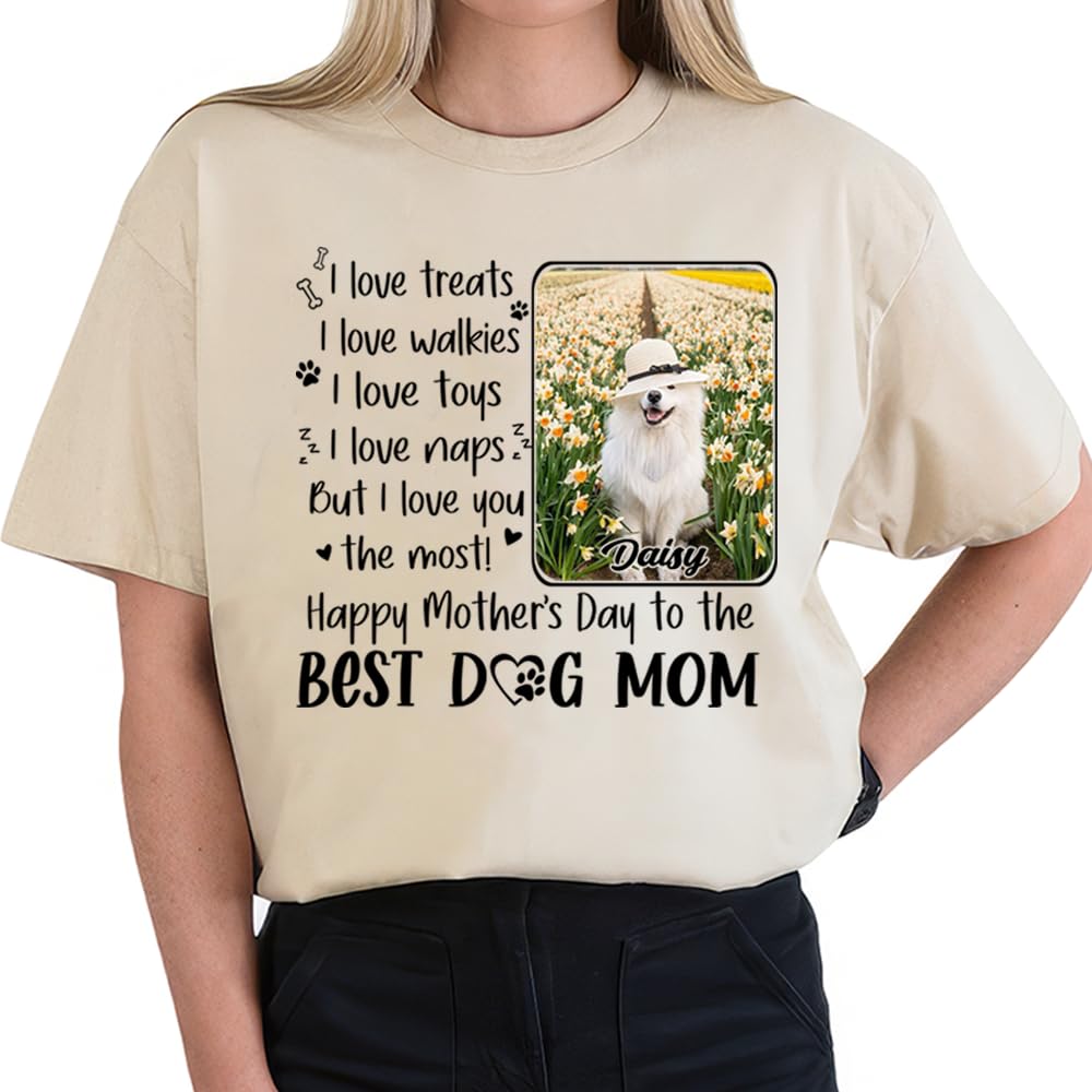 Personalized -- Dog Mom T-Shirt -- Gift Mother's Day, Custom Dog Mom Shirt, Gift for Mom, Grandma, Birthday, Mother's Day, Christmas, TCoU Recommendations from Amazon Products