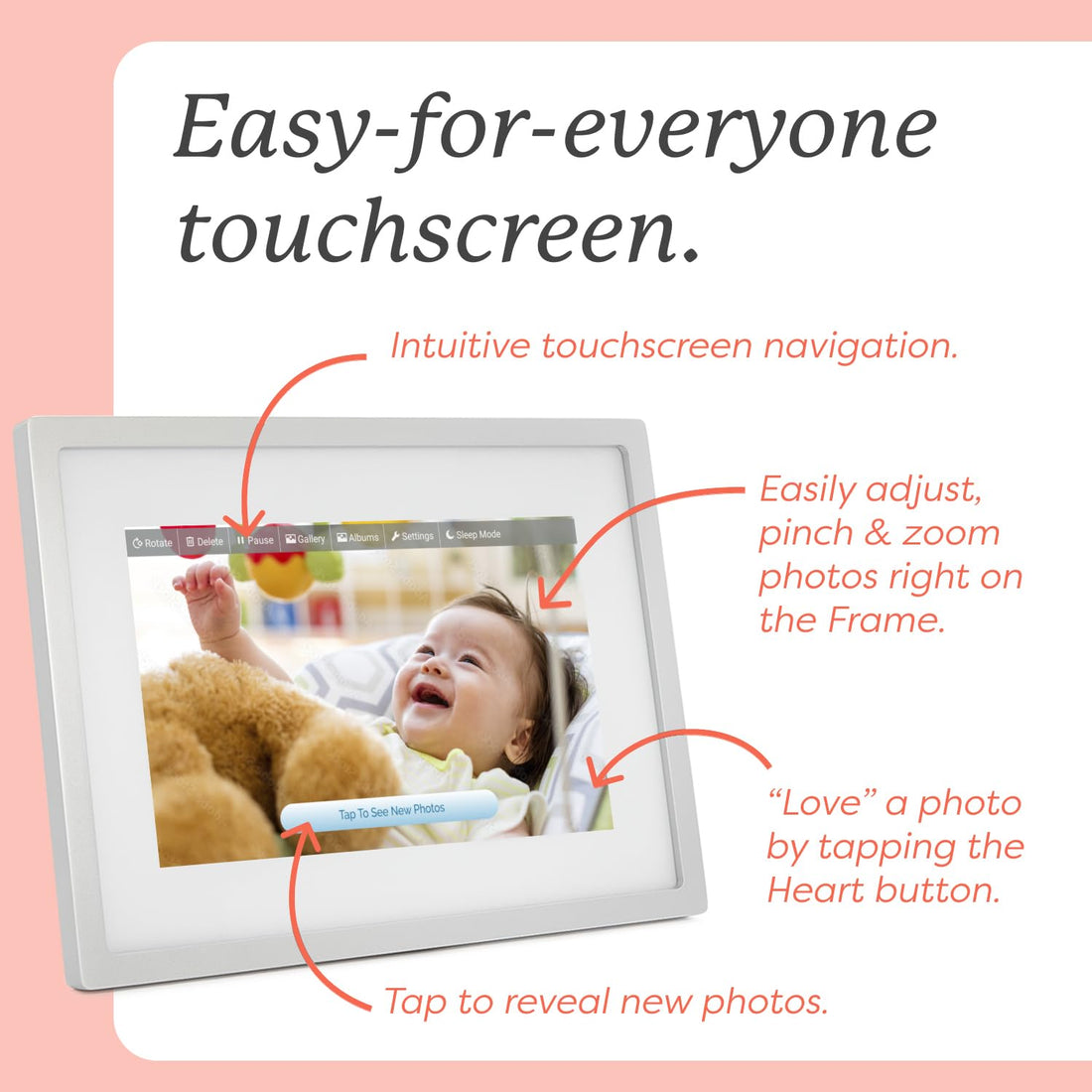 x-Amazon Best Finds - Gifts-Electronics --Skylight Digital Picture Frame, Load from Phone Capability, 10" White