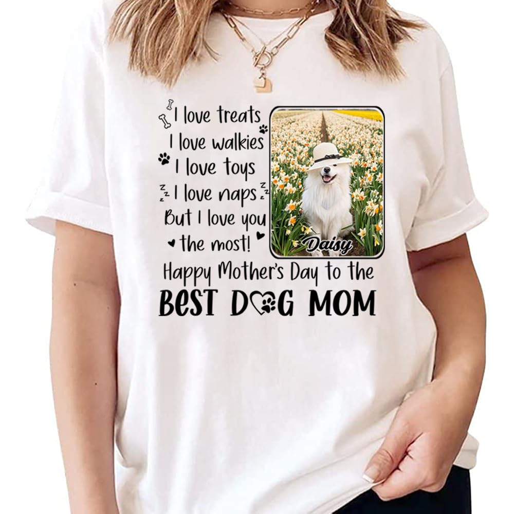 Personalized -- Dog Mom T-Shirt -- Gift Mother's Day, Custom Dog Mom Shirt, Gift for Mom, Grandma, Birthday, Mother's Day, Christmas, TCoU Recommendations from Amazon Products