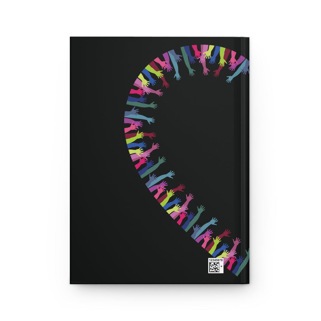 Hardcover Journal – Rainbow of hands Silhouette, making a Heart Design -- TCoU -- Beacon Hope - Candle Logo