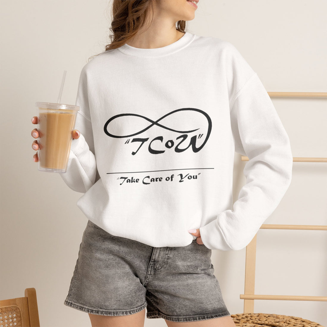 Sweatshirt - Crewneck - "Take Care of You" logo and celebrate you back printed sweatshirt