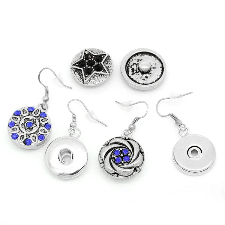 Snap Button Jewelry - Eardrop earrings. Simple style. 12mm/18mm snap earring fit 12mm/18mm snap jewelry-warning-verify snap button sizes.