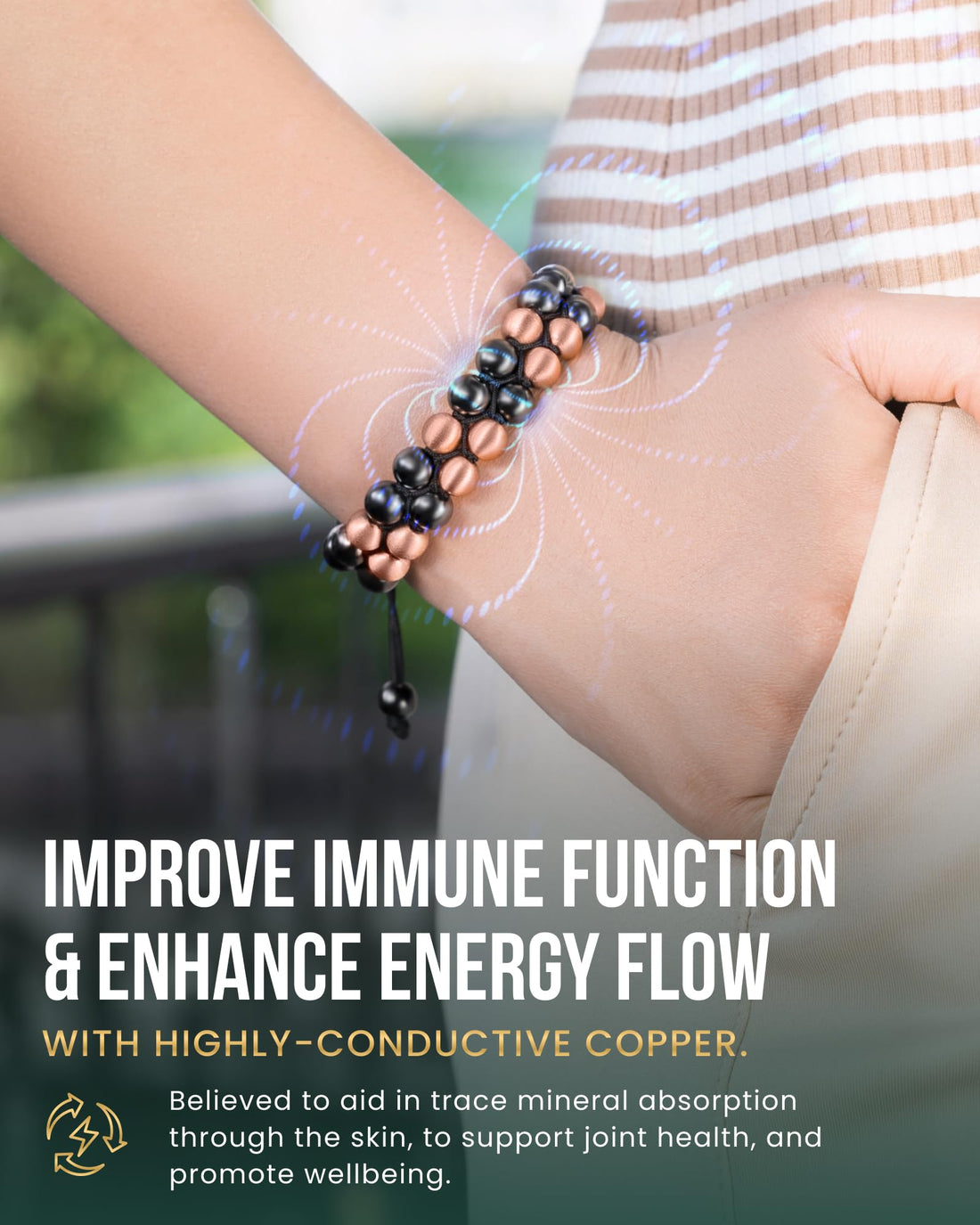 Copper Jewelry--MagnetRX® Magnetic Bracelets for Men & Women – MAX Strength Magnetic Hematite & Copper Bracelet with 8mm Solid Copper Beads (Double Copper), TCoU Recommendations from Amazon Products