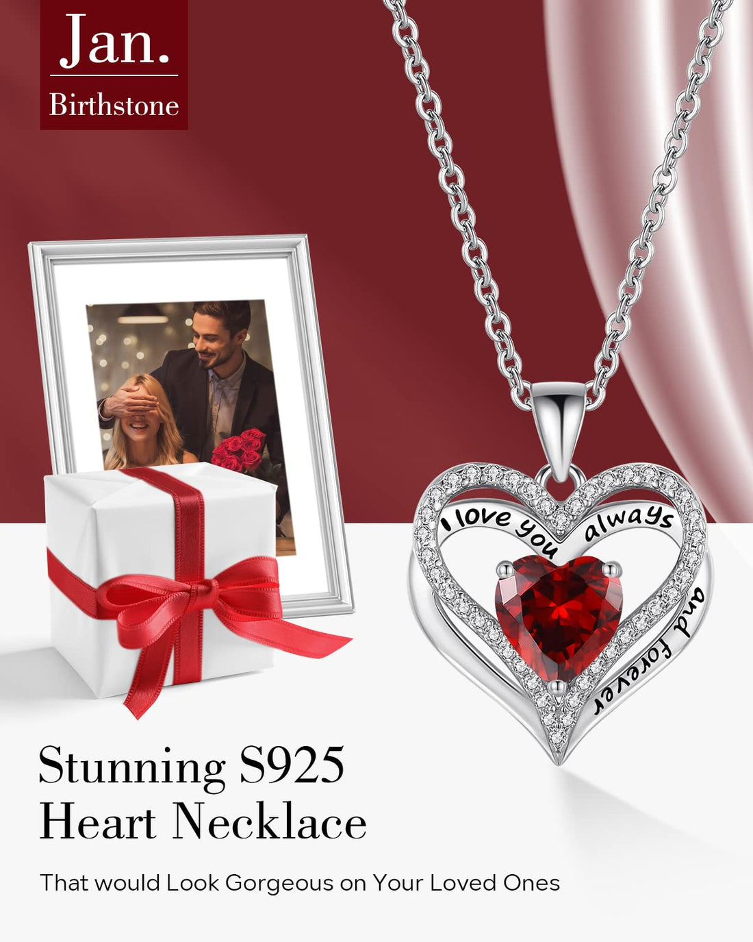 Always & Forever--I Love you Heart Necklace--S925 Sterling Silver Necklace for Women, TCoU Recommendations from Amazon Products