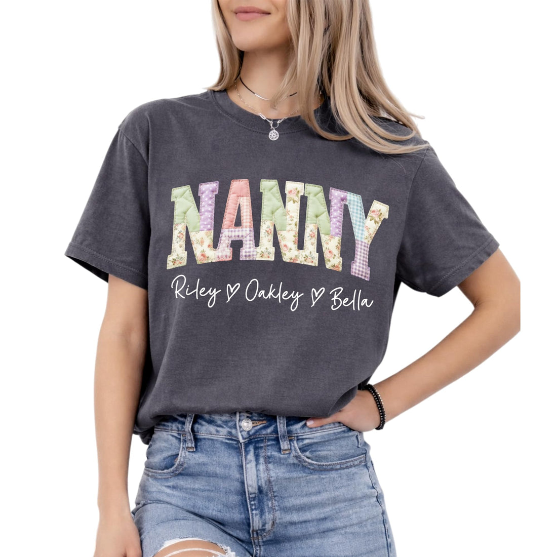 Grandma's -- Mother's Day-Personalized T-shirts--NAZENTI Personalized Gigi Shirt Gifts for Grandma, Custom Grandma Faux Patchwork Shirt with Grandkids Name, TCoU Recommendations from Amazon Products
