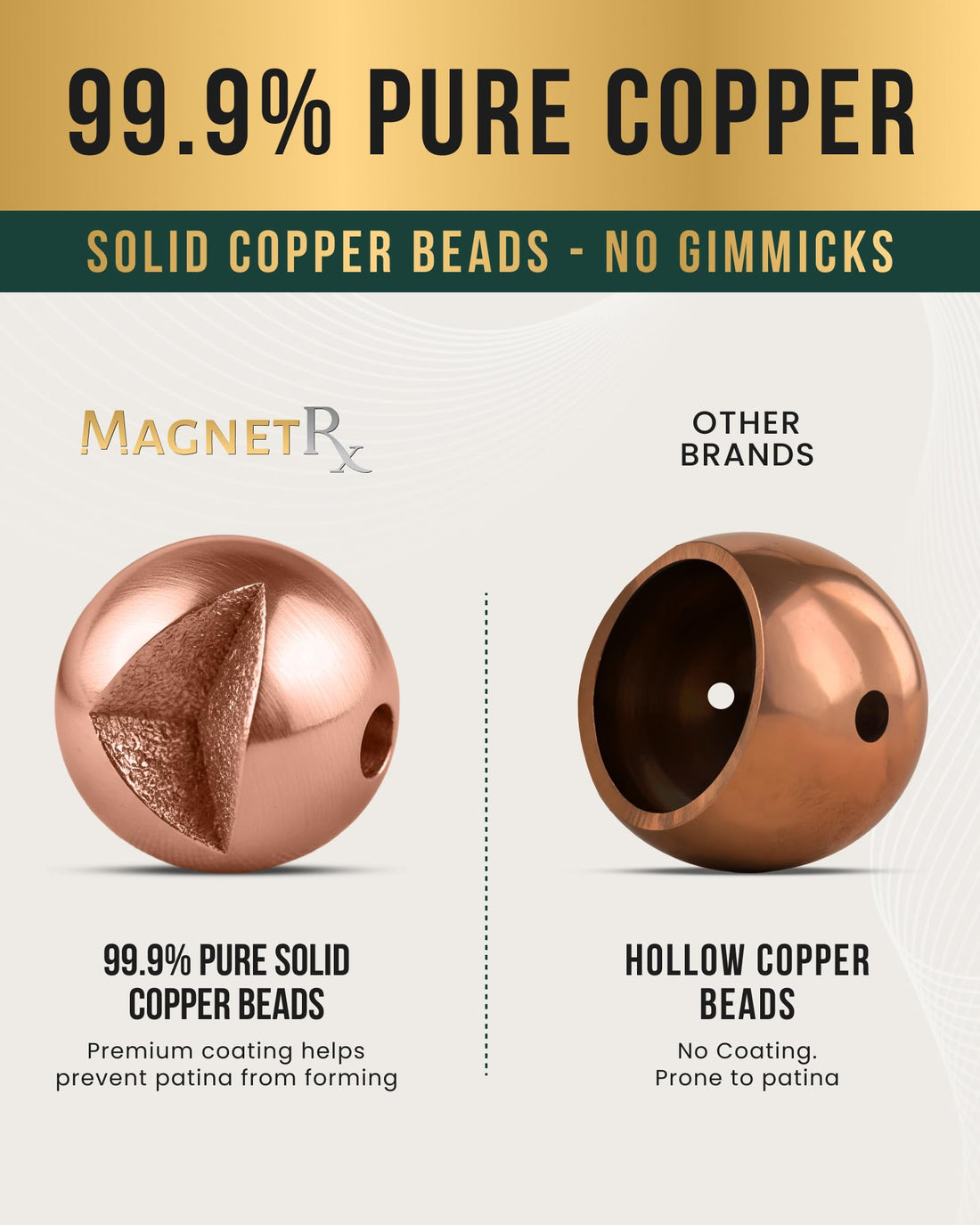 Copper Jewelry--MagnetRX® Magnetic Bracelets for Men & Women – MAX Strength Magnetic Hematite & Copper Bracelet with 8mm Solid Copper Beads (Double Copper), TCoU Recommendations from Amazon Products