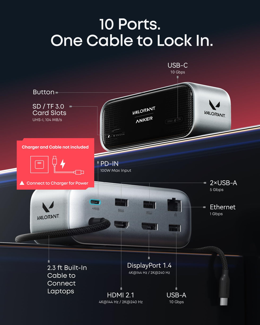 x-Amazon Best Finds - Electronics -Anker USB C Hub, Smart Display Hub, Dual Monitor USB-C Hub,No Charger