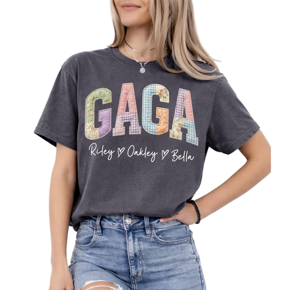 Grandma's -- Mother's Day-Personalized T-shirts--NAZENTI Personalized Gigi Shirt Gifts for Grandma, Custom Grandma Faux Patchwork Shirt with Grandkids Name, TCoU Recommendations from Amazon Products