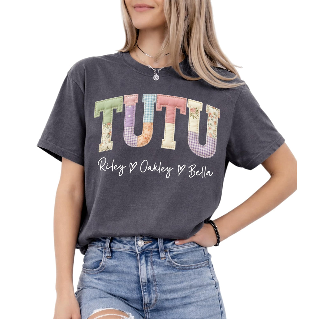 Grandma's -- Mother's Day-Personalized T-shirts--NAZENTI Personalized Gigi Shirt Gifts for Grandma, Custom Grandma Faux Patchwork Shirt with Grandkids Name, TCoU Recommendations from Amazon Products