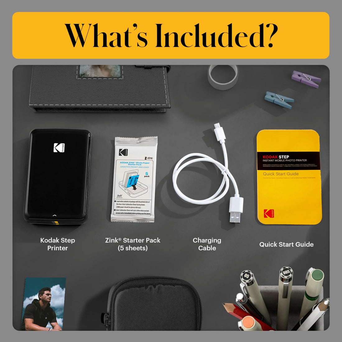 x-Amazon Best Finds - Gifts-electronics -- KODAK Step Instant Photo Printer, Zink 2x3” Color Sticky-Back Photos, Bluetooth Compatible with iOS & Android Devices, Editing App, Blue
