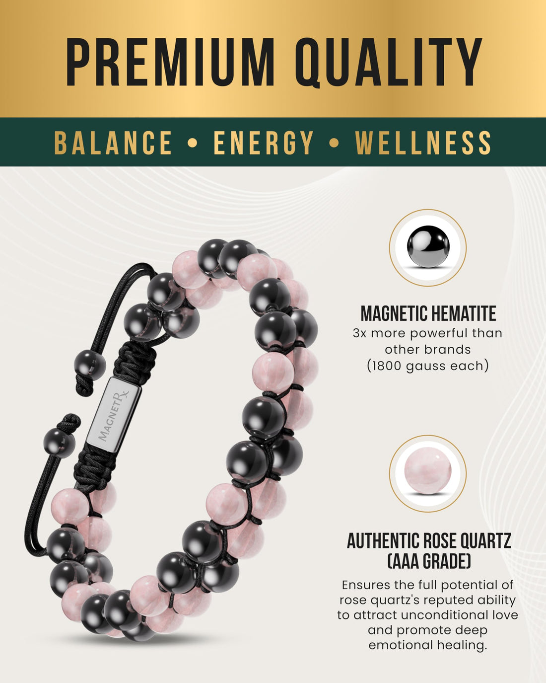 Copper Jewelry--MagnetRX® Magnetic Bracelets for Men & Women – MAX Strength Magnetic Hematite & Copper Bracelet with 8mm Solid Copper Beads (Double Copper), TCoU Recommendations from Amazon Products