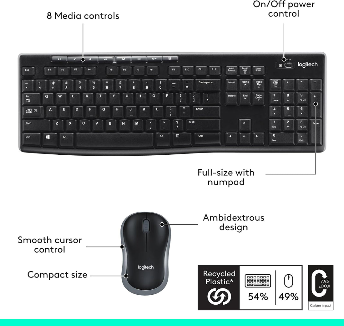 XX-Shop Amazon Products-TCoU affiliate--Logitech MK270 Full Size Wireless Keyboard and Mouse Combo - Black