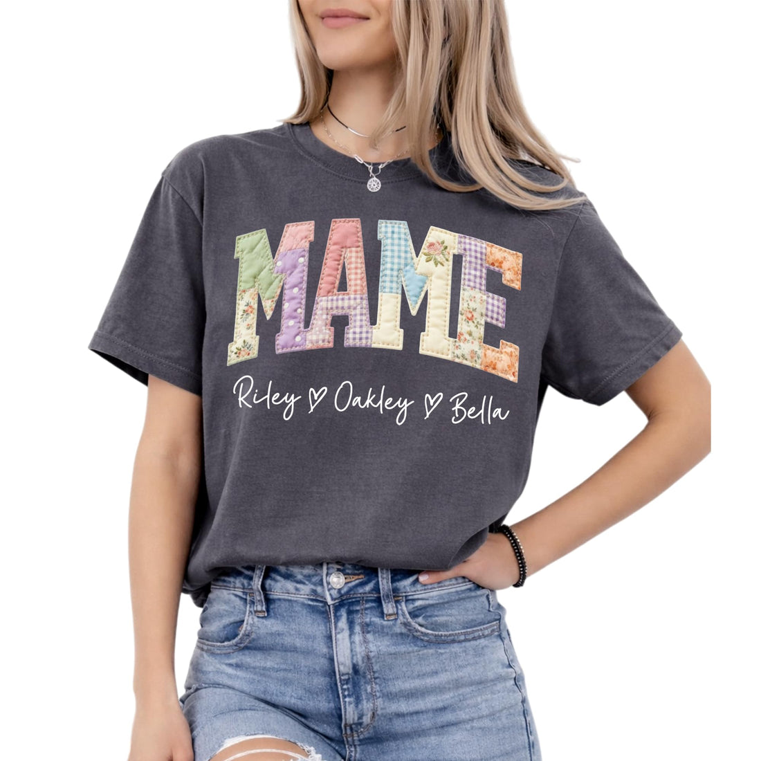 Grandma's -- Mother's Day-Personalized T-shirts--NAZENTI Personalized Gigi Shirt Gifts for Grandma, Custom Grandma Faux Patchwork Shirt with Grandkids Name, TCoU Recommendations from Amazon Products
