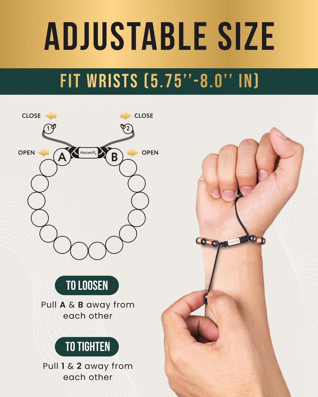 Copper Jewelry--MagnetRX® Magnetic Bracelets for Men & Women – MAX Strength Magnetic Hematite & Copper Bracelet with 8mm Solid Copper Beads (Double Copper), TCoU Recommendations from Amazon Products
