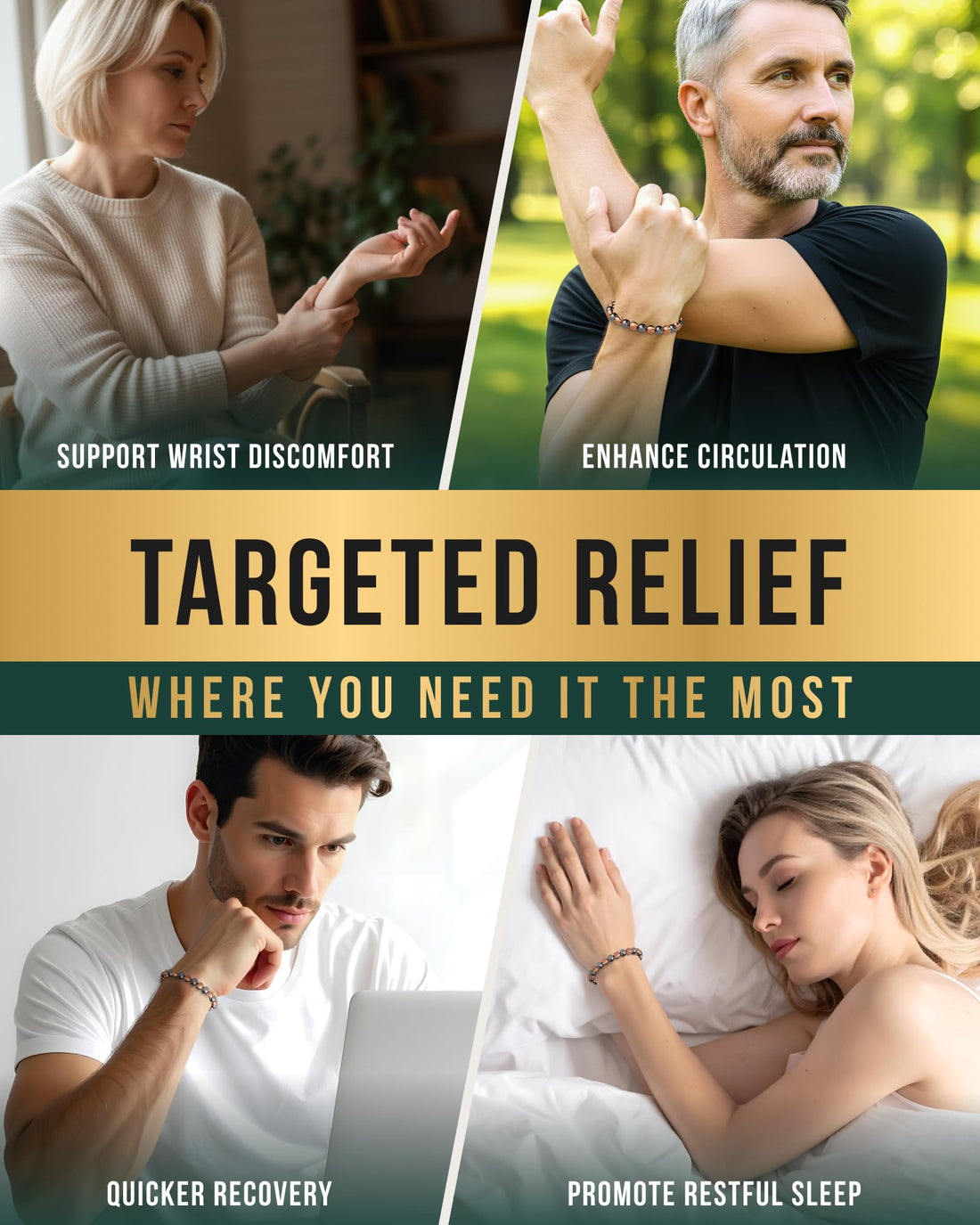 Copper Jewelry--MagnetRX® Magnetic Bracelets for Men & Women – MAX Strength Magnetic Hematite & Copper Bracelet with 8mm Solid Copper Beads (Double Copper), TCoU Recommendations from Amazon Products