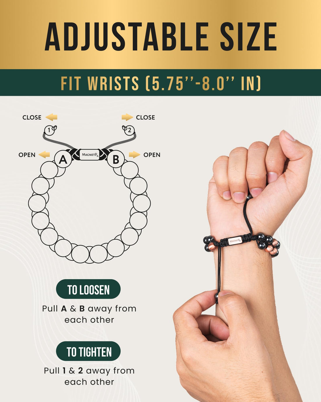 Copper Jewelry--MagnetRX® Magnetic Bracelets for Men & Women – MAX Strength Magnetic Hematite & Copper Bracelet with 8mm Solid Copper Beads (Double Copper), TCoU Recommendations from Amazon Products