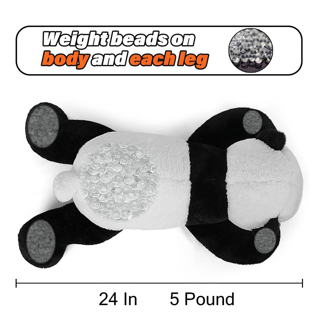 Get a Hug!! -- 5 lbs 24" Weighted Stuffed Animals, Panda Plushie, Cute Panda Weighted Plush Pillow, Giant Stuffed Animals for Kids & Adults alike!! TCoU Recommendations from Amazon Products