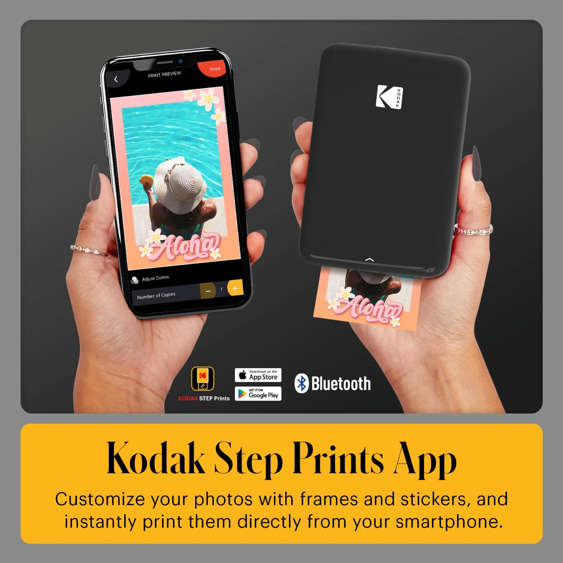 x-Amazon Best Finds - Gifts-electronics -- KODAK Step Instant Photo Printer, Zink 2x3” Color Sticky-Back Photos, Bluetooth Compatible with iOS & Android Devices, Editing App, Blue