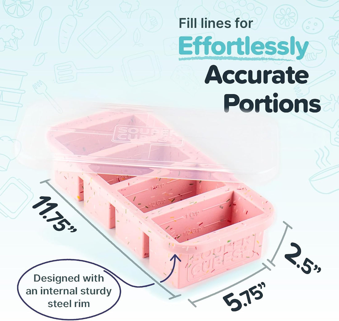 x-Amazon Best Finds - Kitchen -- Souper Cubes 1 Cup Silicone Freezer Molds with Lids, Aqua, 2-Pack