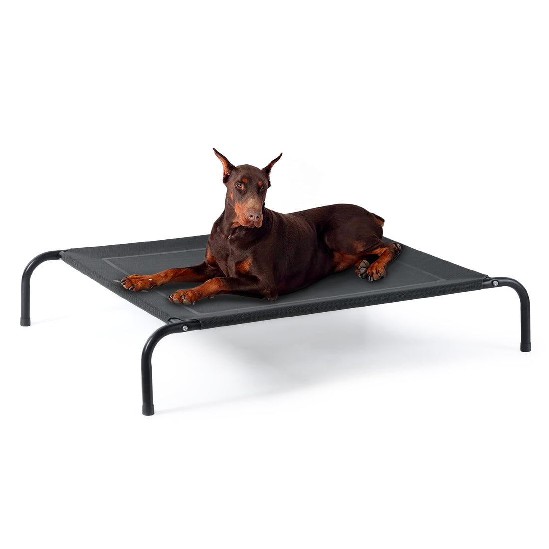 Bedsure Outdoor Elevated Dog Bed Large Sized Dog, Portable Indoor & Outdoor Cooling Raised Cot Pet Hammock Bed with Skid-Resistant Feet, Frame with Breathable Mesh, Grey, 49 inches