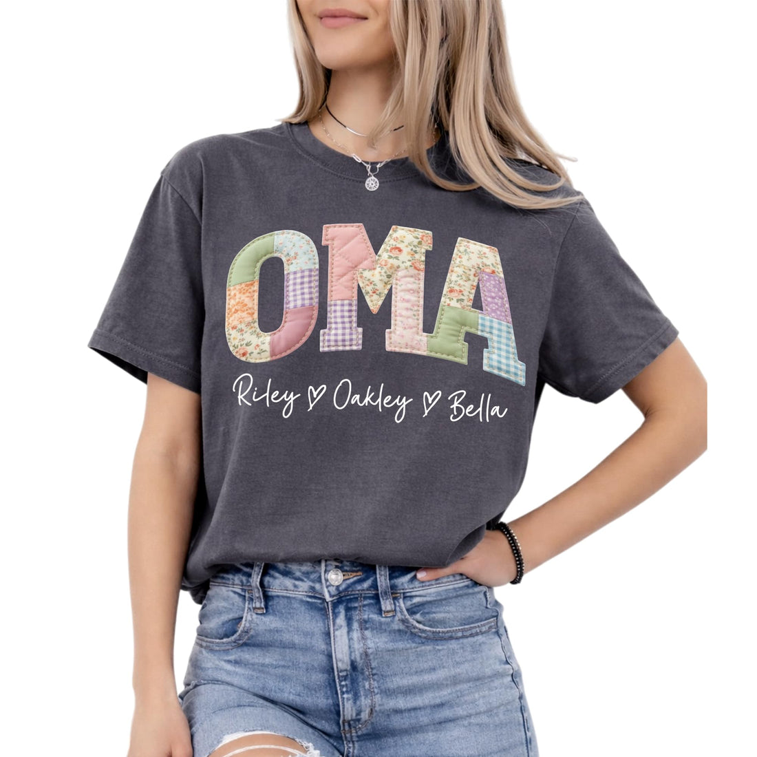 Grandma's -- Mother's Day-Personalized T-shirts--NAZENTI Personalized Gigi Shirt Gifts for Grandma, Custom Grandma Faux Patchwork Shirt with Grandkids Name, TCoU Recommendations from Amazon Products