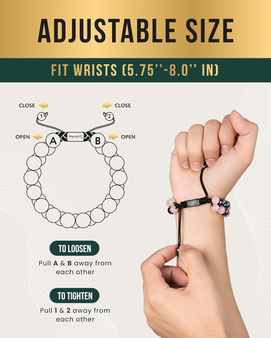 Copper Jewelry--MagnetRX® Magnetic Bracelets for Men & Women – MAX Strength Magnetic Hematite & Copper Bracelet with 8mm Solid Copper Beads (Double Copper), TCoU Recommendations from Amazon Products